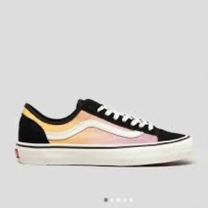 Vans Old Skool Sneakers in Black with Gradient Yellow-Pink Panels
